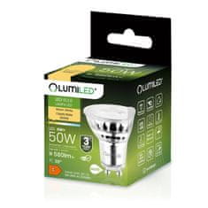 LUMILED 10x LED žiarovka GU10 6W = 50W 580lm 3000K Teplá biela 38°