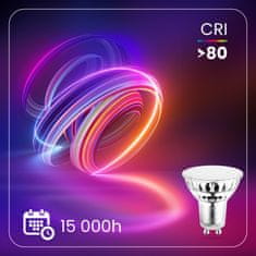 LUMILED 10x LED žiarovka GU10 6W = 50W 580lm 6500K Studená biela 120°