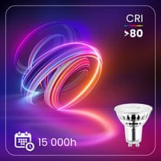 LUMILED 10x LED žiarovka GU10 6W = 50W 580lm 6500K Studená biela 38°