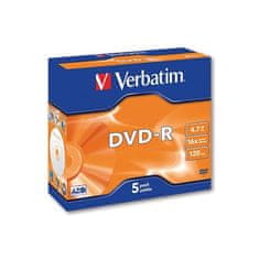 DVD-R Verbatim, štandard box 5 ks