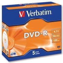 DVD-R Verbatim, štandard box 5 ks