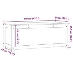 Vidaxl Úložný box čierny 110x50x45,5 cm masívna borovica