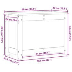 Vidaxl Úložný box čierny 60x32x45,5 cm masívna borovica