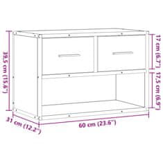 Vidaxl TV skrinka dub sonoma 60x31x39,5 cm kompozitné drevo a kov