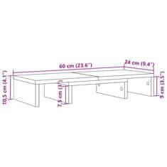 Vidaxl Stojan na monitor biely 60x24x10,5 cm kompozitné drevo