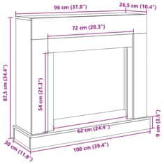 Vidaxl Obloženie krbu dub sonoma 100x30x87,5 cm kompozitné drevo