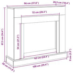 Vidaxl Obloženie krbu betónovosivé 100x30x87,5 cm kompozitné drevo