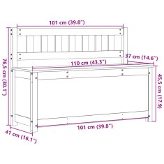 Vidaxl Lavička 110x41x76,5 cm masívne borovicové drevo