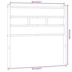 Vidaxl Čelo postele, dub sonoma 80 cm, železo a kompozitné drevo