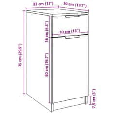 Petromila vidaXL Skrinka k stolu staré drevo 33x50x75 cm kompozitné drevo