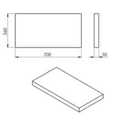 SAPHO AVICE doska 70x36cm, cement AV0767 - Sapho