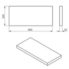 SAPHO AVICE doska 80x36cm, cement AV0867 - Sapho