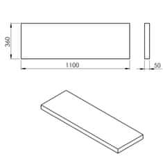 SAPHO AVICE doska 110x36cm, dub starobiely AV1165 - Sapho