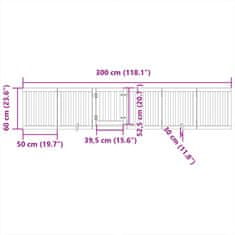 Petromila vidaXL Brána pre psa dvere sklad. 6-panel. čierna 300cm topoľové drevo