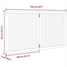 Petromila vidaXL Brána pre psa skladacia 2 panely 160 cm topoľové drevo