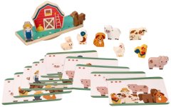 Adam toys Drevená balančná hra, puzzle - Farma so zvieratkami