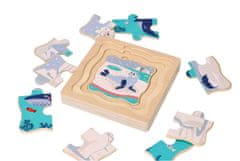 Adam toys Drevené vrstvené puzzle Antarktída