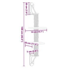 Vidaxl Nástenné škrabadlo pre mačky bledosivé 108 cm