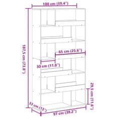 Petromila vidaXL Deliaca stena biela 100x33x187,5 cm kompozitné drevo