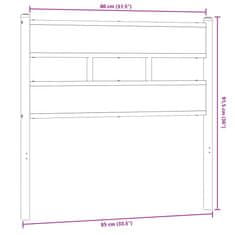 Vidaxl Čelo postele, tmavý dub 80 cm, železo a kompozitné drevo