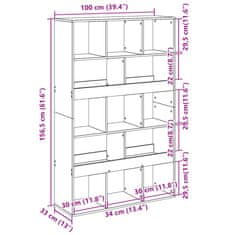 Petromila vidaXL Deliaca stena sivá sonoma 100x33x156,5 cm kompozitné drevo