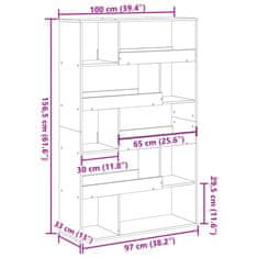 Petromila vidaXL Knižnica staré drevo 100x33x156,5 cm kompozitné drevo