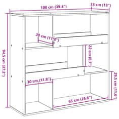 Petromila vidaXL Deliaca stena hnedý dub 100x33x94,5 cm kompozitné drevo