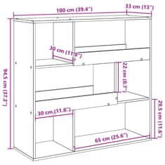 Petromila vidaXL Knižnica/deliaca stena dub sonoma 100x33x94,5 cm