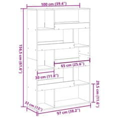 Petromila vidaXL Deliaca stena sivá sonoma 100x33x156,5 cm kompozitné drevo