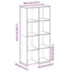 Petromila vidaXL Rozdeľovacia knižnica čierna 69,5x29x137,5 cm kompozitné drevo