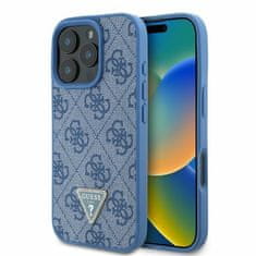 Guess Originálny Leather 4G Triangle Strass GUHCP16LP4TDPB zadný kryt pre iPhone 16 Pro blue