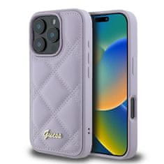 Guess Originální zadný kryt Quilted Metal Logo GUHCP16XPSQSQSU pre iPhone 16 Pro Max light purple