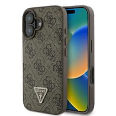 Guess Originálny Leather 4G Triangle Strass GUHCP16MP4TDPW zadný kryt pre iPhone 16 Plus hnedý