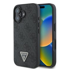 Guess Originálny Leather 4G Triangle Strass GUHCP16MP4TDPK zadný kryt pre iPhone 16 Plus čierny