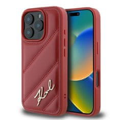 Karl Lagerfeld Originálny zadný kryt hardcase Quilted Signature KLHCP16XPQDSMGR pre iPhone 16 Pro Max Red