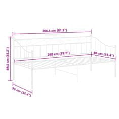 Vidaxl Rám rozkladacej pohovky biely kovový 90x200 cm