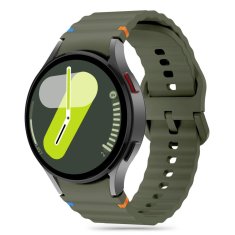 Tech-protect Silicone Sport remienok na Samsung Galaxy Watch 4 / 5 / 5 Pro / 6 / 7 / FE, army green