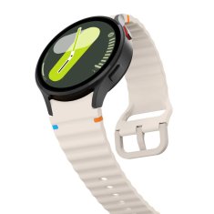 Tech-protect Silicone Sport remienok na Samsung Galaxy Watch 4 / 5 / 5 Pro / 6 / 7 / FE, starlight