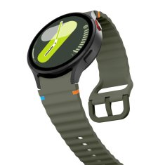 Tech-protect Silicone Sport remienok na Samsung Galaxy Watch 4 / 5 / 5 Pro / 6 / 7 / FE, army green