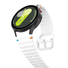 Tech-protect Silicone Sport remienok na Samsung Galaxy Watch 4 / 5 / 5 Pro / 6 / 7 / FE, white