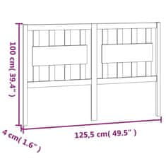 Vidaxl Čelo postele čierne 125,5x4x100 cm masívna borovica