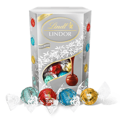 LINDT LINDOR zmes praliniek strieborná 337g