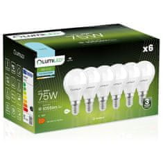 LUMILED 6x LED žiarovka E14 P40 10W = 75W 1055lm 6500K Studená biela 180°