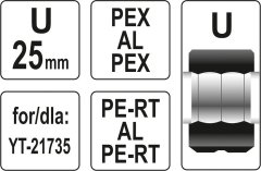 YATO Náhradné čeľuste k lisovacím kliešťam YT-21735 typ U 25mm