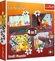 Trefl Puzzle Odvážny Leví kráľ 4v1 (35,48,54,70 dielikov)