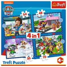 Trefl Puzzle Tlapková patrola: Psie záležitosti 4v1 (35,48,54,70 dielikov)