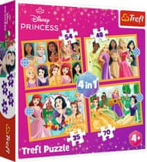 Trefl Puzzle Disney princeznej: Rozprávkové príbehy 4v1 (35,48,54,70 dielikov)