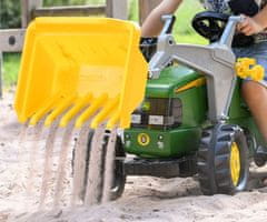 Kramp Šliapací traktor s nakladačom a vlečkou Rolly Kid John Deere zelený