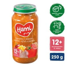 Hami Makaróny s duseným bravčovým, paradajkami a paprikou (250 g) - mäsovo-zeleninový príkrm