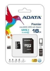 A-Data 16 GB pamäťová Micro SD karta ADATA + SD Adaptér, CLASS 10 - ADATA